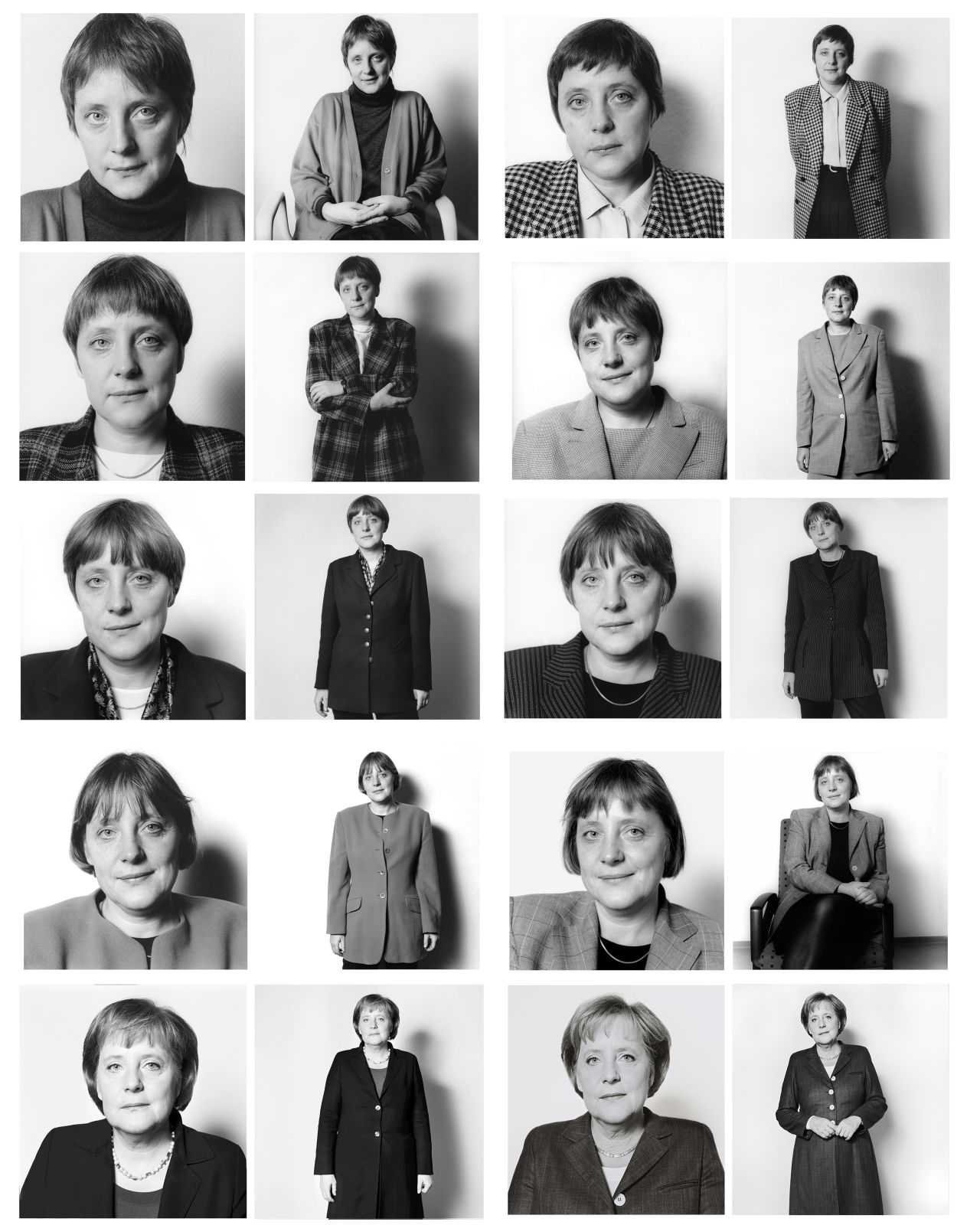 Herlinde Koelbl, Zyklus SPUREN DER MACHT – ANGELA MERKEL, 1991-98/2006/2008, je 70 x 60 cm