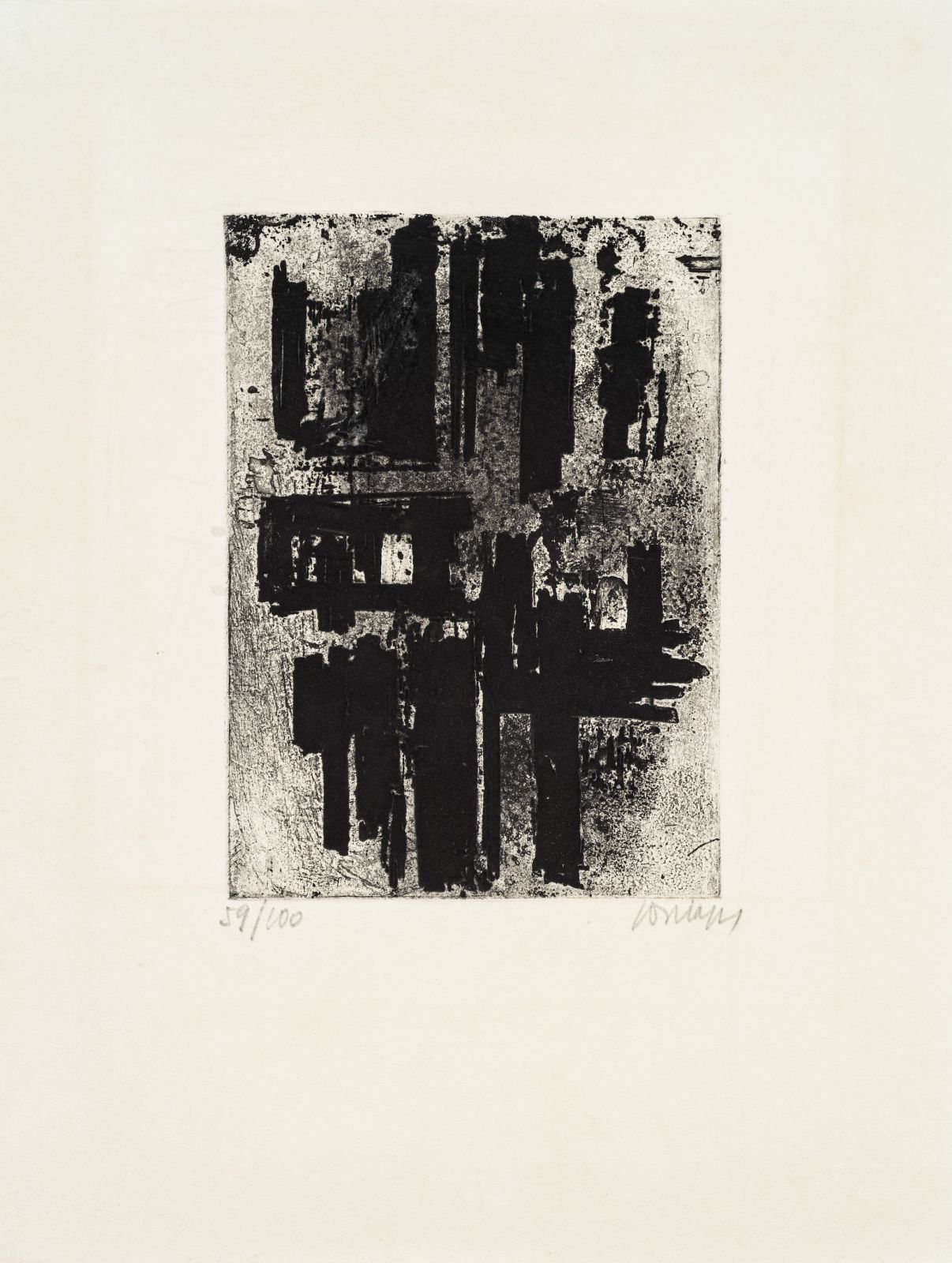 Pierre Soulages, Eau-forte no. IV, 1957, Öl auf Leinwand, 
33 x 37 cm